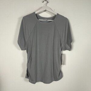 Athleta Womens With Ease Cinch Tee XL Short Sleeve Stretch Breathable Gray New
